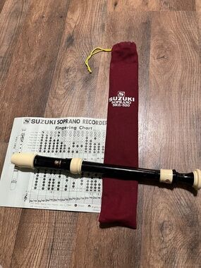 Soprano Recorder in Black with Cream Accents